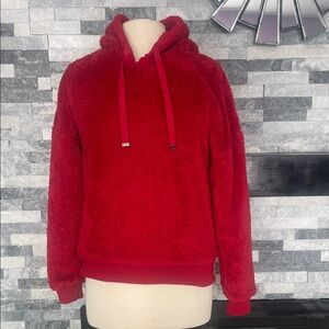 CiSono Junior  Size M Red Reversible Hooded Pullover Fleece Jacket